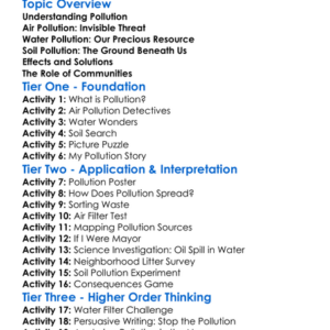 Pollution Air Water And Soil Worksheet Activity Booklet