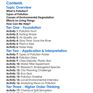 Pollution And Environmental Degradation Worksheet Activity Booklet