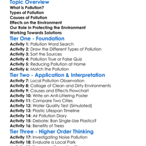 Pollution And Environmental Issues Worksheet Activity Booklet