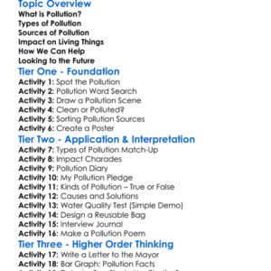 Pollution And Its Impact Worksheet Activity Booklet