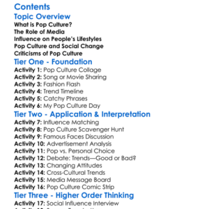 Pop Culture And Its Influence On Society Worksheet Activity Booklet