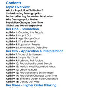 Population Distribution And Demographics Worksheet Activity Booklet