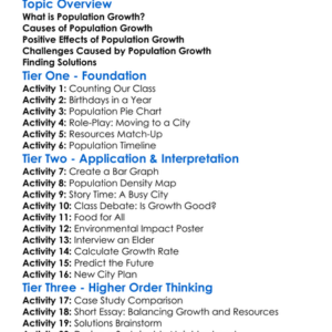 Population Growth And Challenges Worksheet Activity Booklet
