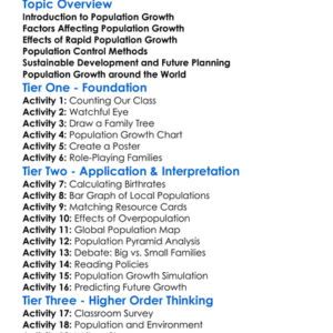 Population Growth And Control Worksheet Activity Booklet