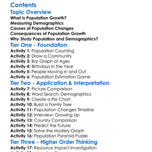 Population Growth And Demographics Worksheet Activity Booklet
