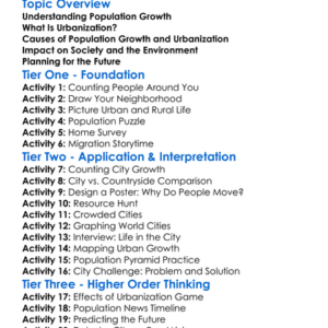 Population Growth And Urbanization Worksheet Activity Booklet