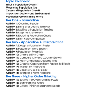 Population Growth Worksheet Activity Booklet