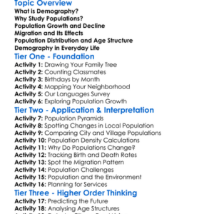 Population Studies And Demography Worksheet Activity Booklet