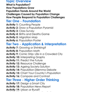 Population Trends And Challenges Worksheet Activity Booklet