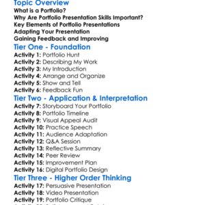 Portfolio Presentation Skills Worksheet Activity Booklet
