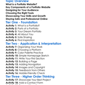 Portfolio Website Design Worksheet Activity Booklet