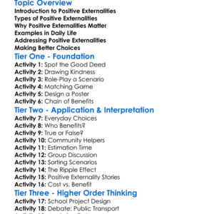 Positive Externalities Worksheet Activity Booklet