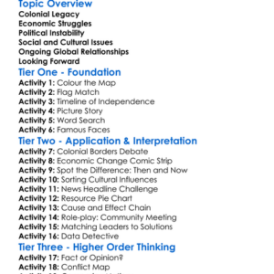 Post-Colonial Challenges In Africa Worksheet Activity Booklet