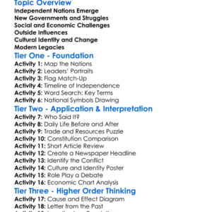 Post-Colonial Latin America Worksheet Activity Booklet