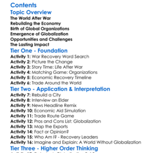 Post-War Economic Recovery And Globalization Worksheet Activity Booklet