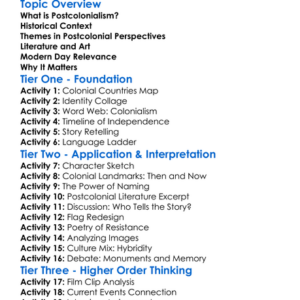 Postcolonial Perspectives Worksheet Activity Booklet