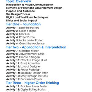 Poster And Advertisement Design Worksheet Activity Booklet