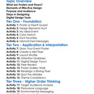 Poster And Flyer Design Worksheet Activity Booklet