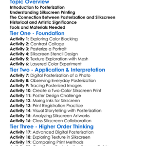 Posterization And Silkscreen Worksheet Activity Booklet