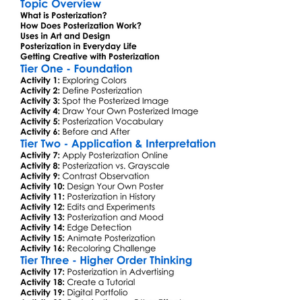 Posterization Effects Worksheet Activity Booklet
