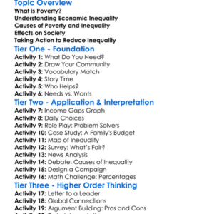 Poverty And Economic Inequality Worksheet Activity Booklet
