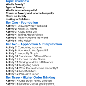 Poverty And Income Inequality Worksheet Activity Booklet