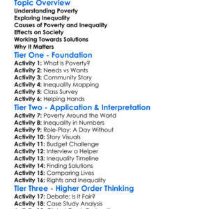 Poverty And Inequality Worksheet Activity Booklet