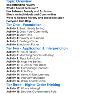 Poverty And Social Exclusion Worksheet Activity Booklet