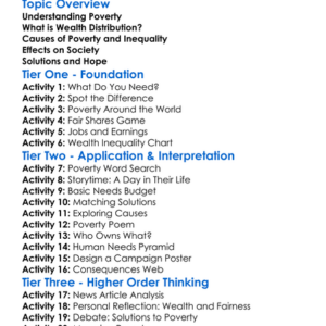 Poverty And Wealth Distribution Worksheet Activity Booklet
