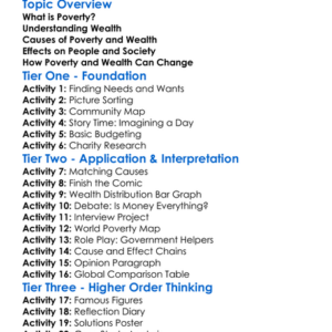 Poverty And Wealth Worksheet Activity Booklet