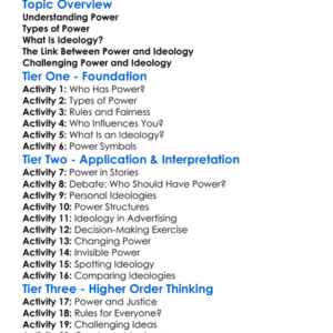 Power And Ideology Worksheet Activity Booklet