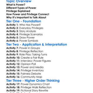 Power And Privilege Worksheet Activity Booklet