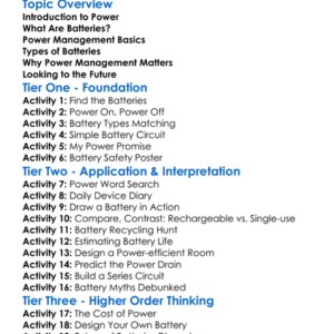 Power Management And Batteries Worksheet Activity Booklet