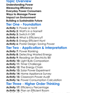 Power Management And Efficiency Worksheet Activity Booklet