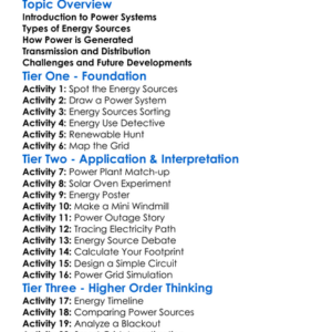 Power Systems And Energy Sources Worksheet Activity Booklet