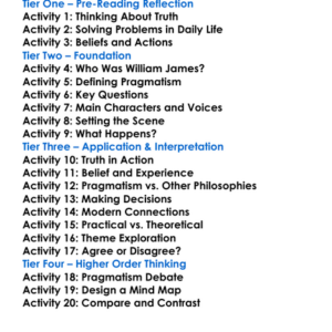 Pragmatism William James Worksheet Activity Booklet