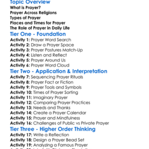Prayer In Different Religions Worksheet Activity Booklet