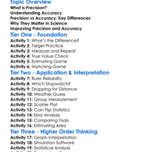 Precision And Accuracy Worksheet Activity Booklet