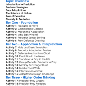Predation And Prey Adaptations Worksheet Activity Booklet