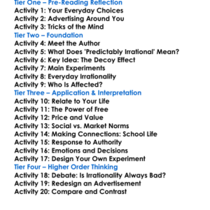 Predictably Irrational Dan Ariely Worksheet Activity Booklet