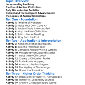 Prehistoric And Ancient Civilizations Worksheet Activity Booklet