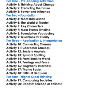 Prelude To Foundation Isaac Asimov Worksheet Activity Booklet