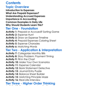 Prepaid Expenses And Accrued Expenses Worksheet Activity Booklet