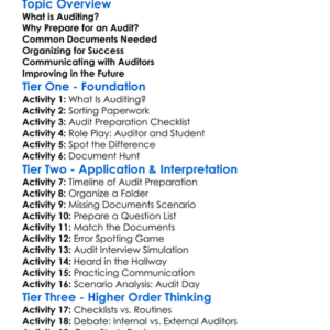 Preparation For Auditing Worksheet Activity Booklet