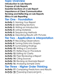Preparing And Writing Lab Reports Worksheet Activity Booklet