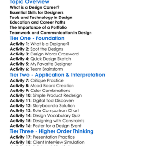 Preparing For Design Careers Worksheet Activity Booklet