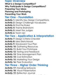 Preparing For Design Competitions Worksheet Activity Booklet
