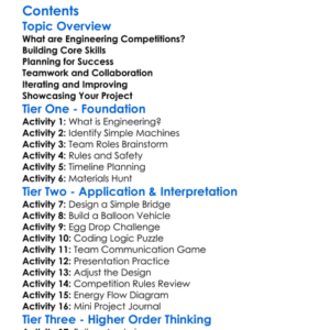 Preparing For Engineering Competitions Worksheet Activity Booklet