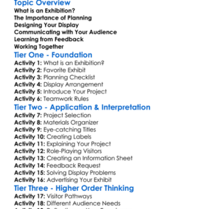 Preparing For Exhibitions Worksheet Activity Booklet