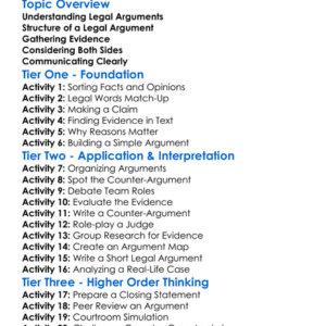 Preparing Legal Arguments Worksheet Activity Booklet